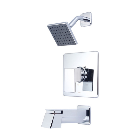 PIONEER FAUCETS Single Handle Tub and Shower Trim Set, Wallmount, Polished Chrome T-4MO110